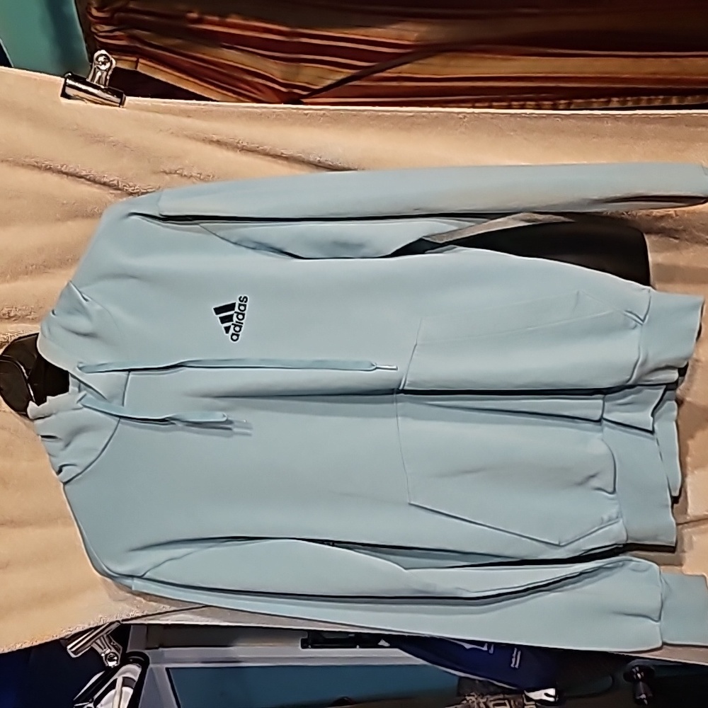 Adidas light blue hoodie M